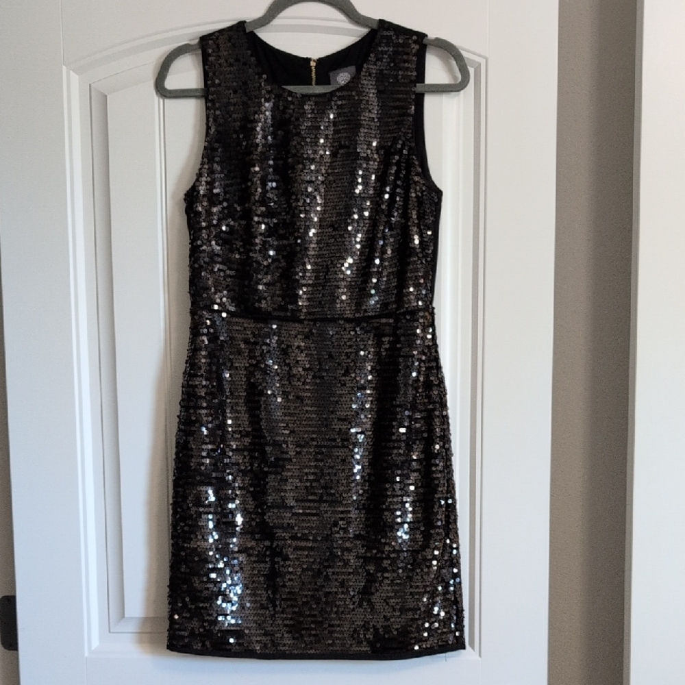 Vince Camuto Black Sequin Mini Dress